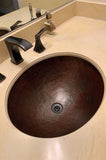 Installation Image of Premier Copper Products 19" Oval Copper Bathroom Sink, Oil Rubbed Bronze, LO19FDB