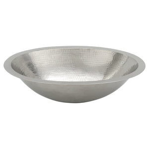 Alternate Image for Premier Copper Products 19" Oval Copper Bathroom Sink, Nickel, LO19FEN