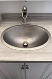 Installation Image of Premier Copper Products 19" Oval Copper Bathroom Sink, Nickel, LO19FEN