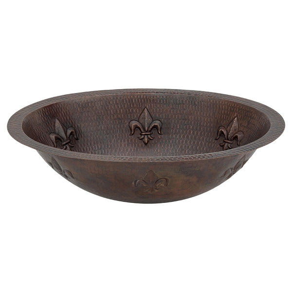 Main Image of Premier Copper Products 19" Oval Copper Bathroom Sink, Oil Rubbed Bronze, LO19FFLDB