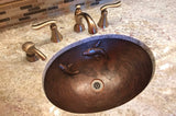 Installation Image of Premier Copper Products 19" Oval Copper Bathroom Sink, Oil Rubbed Bronze, LO19FKOIDB