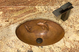 Installation Image of Premier Copper Products 19" Oval Copper Bathroom Sink, Oil Rubbed Bronze, LO19FKOIDB