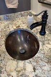 Installation Image of Premier Copper Products 19" Oval Copper Bathroom Sink, Oil Rubbed Bronze, LO19FKOIDB