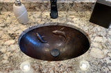 Installation Image of Premier Copper Products 19" Oval Copper Bathroom Sink, Oil Rubbed Bronze, LO19FKOIDB