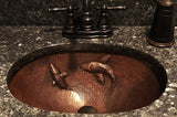 Installation Image of Premier Copper Products 19" Oval Copper Bathroom Sink, Oil Rubbed Bronze, LO19FKOIDB