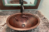 Installation Image of Premier Copper Products 19" Oval Copper Bathroom Sink, Oil Rubbed Bronze, LO19FKOIDB