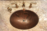 Installation Image of Premier Copper Products 19" Oval Copper Bathroom Sink, Oil Rubbed Bronze, LO19FKOIDB