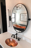 Installation Image of Premier Copper Products 19" Oval Copper Bathroom Sink, Polished Copper, LO19FPC