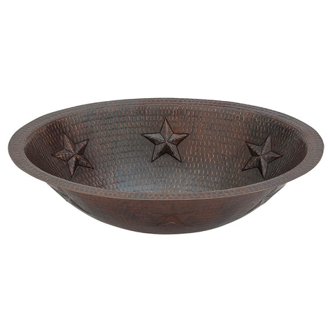 Main Image of Premier Copper Products 19" Oval Copper Bathroom Sink, Oil Rubbed Bronze, LO19FSTDB