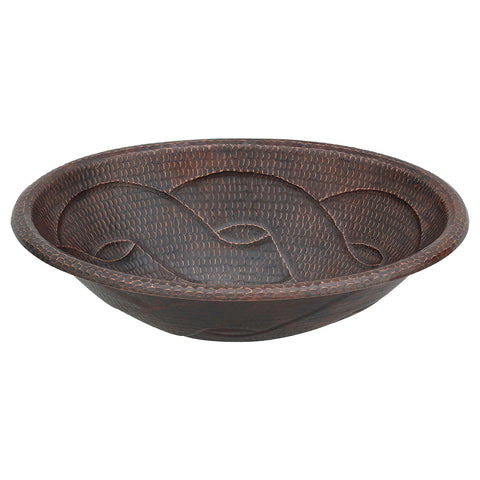 Main Image of Premier Copper Products 19" Oval Copper Bathroom Sink, Oil Rubbed Bronze, LO19RBDDB