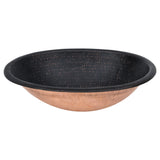 Premier Copper Products 19" x 14" Oval Drop In/Surface Mount Copper Bathroom Sink, Glazed Black, 17 Gauge, LO19RBLK