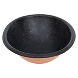 Premier Copper Products 19" x 14" Oval Drop In/Surface Mount Copper Bathroom Sink, Glazed Black, 17 Gauge, LO19RBLK