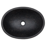 Premier Copper Products 19" x 14" Oval Drop In/Surface Mount Copper Bathroom Sink, Glazed Black, 17 Gauge, LO19RBLK