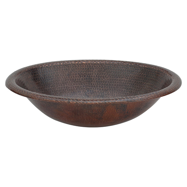 Main Image of Premier Copper Products 19" Oval Copper Bathroom Sink, Oil Rubbed Bronze, LO19RDB