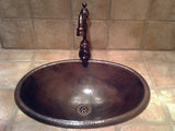 Installation Image of Premier Copper Products 19" Oval Copper Bathroom Sink, Oil Rubbed Bronze, LO19RDB