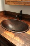 Installation Image of Premier Copper Products 19" Oval Copper Bathroom Sink, Oil Rubbed Bronze, LO19RDB