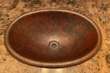 Installation Image of Premier Copper Products 19" Oval Copper Bathroom Sink, Oil Rubbed Bronze, LO19RDB