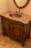 Installation Image of Premier Copper Products 19" Oval Copper Bathroom Sink, Oil Rubbed Bronze, LO19RDB