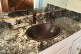 Installation Image of Premier Copper Products 19" Oval Copper Bathroom Sink, Oil Rubbed Bronze, LO19RDB