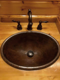 Installation Image of Premier Copper Products 19" Oval Copper Bathroom Sink, Oil Rubbed Bronze, LO19RDB