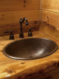 Installation Image of Premier Copper Products 19" Oval Copper Bathroom Sink, Oil Rubbed Bronze, LO19RDB