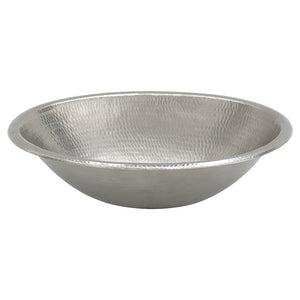 Alternate Image for Premier Copper Products 19" Oval Copper Bathroom Sink, Nickel, LO19REN