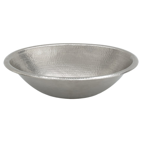 Main Image of Premier Copper Products 19" Oval Copper Bathroom Sink, Nickel, LO19REN