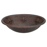 Main Image of Premier Copper Products 19" Oval Copper Bathroom Sink, Oil Rubbed Bronze, LO19RFLDB