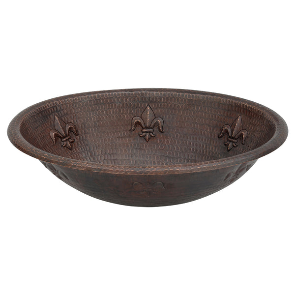 Main Image of Premier Copper Products 19" Oval Copper Bathroom Sink, Oil Rubbed Bronze, LO19RFLDB