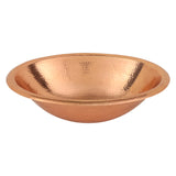 Premier Copper Products 19" Oval Self Rimming Hammered Copper Bathroom Sink in Polished Copper, Matching Drain and Accessories, BSP5_LO19RPC-P