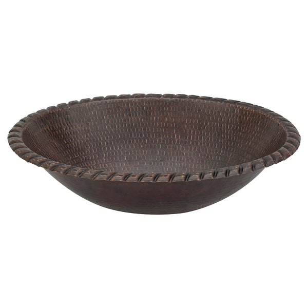 Main Image of Premier Copper Products 19" Oval Copper Bathroom Sink, Oil Rubbed Bronze, LO19RRDB