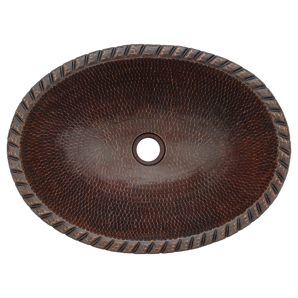 Alternative View of Premier Copper Products 19" Oval Copper Bathroom Sink, Oil Rubbed Bronze, LO19RRDB