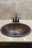 Installation Image of Premier Copper Products 19" Oval Copper Bathroom Sink, Oil Rubbed Bronze, LO19RRDB