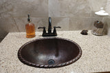 Installation Image of Premier Copper Products 19" Oval Copper Bathroom Sink, Oil Rubbed Bronze, LO19RRDB