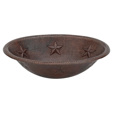 Main Image of Premier Copper Products 19" Oval Copper Bathroom Sink, Oil Rubbed Bronze, LO19RSTDB