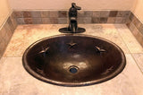 Installation Image of Premier Copper Products 19" Oval Copper Bathroom Sink, Oil Rubbed Bronze, LO19RSTDB