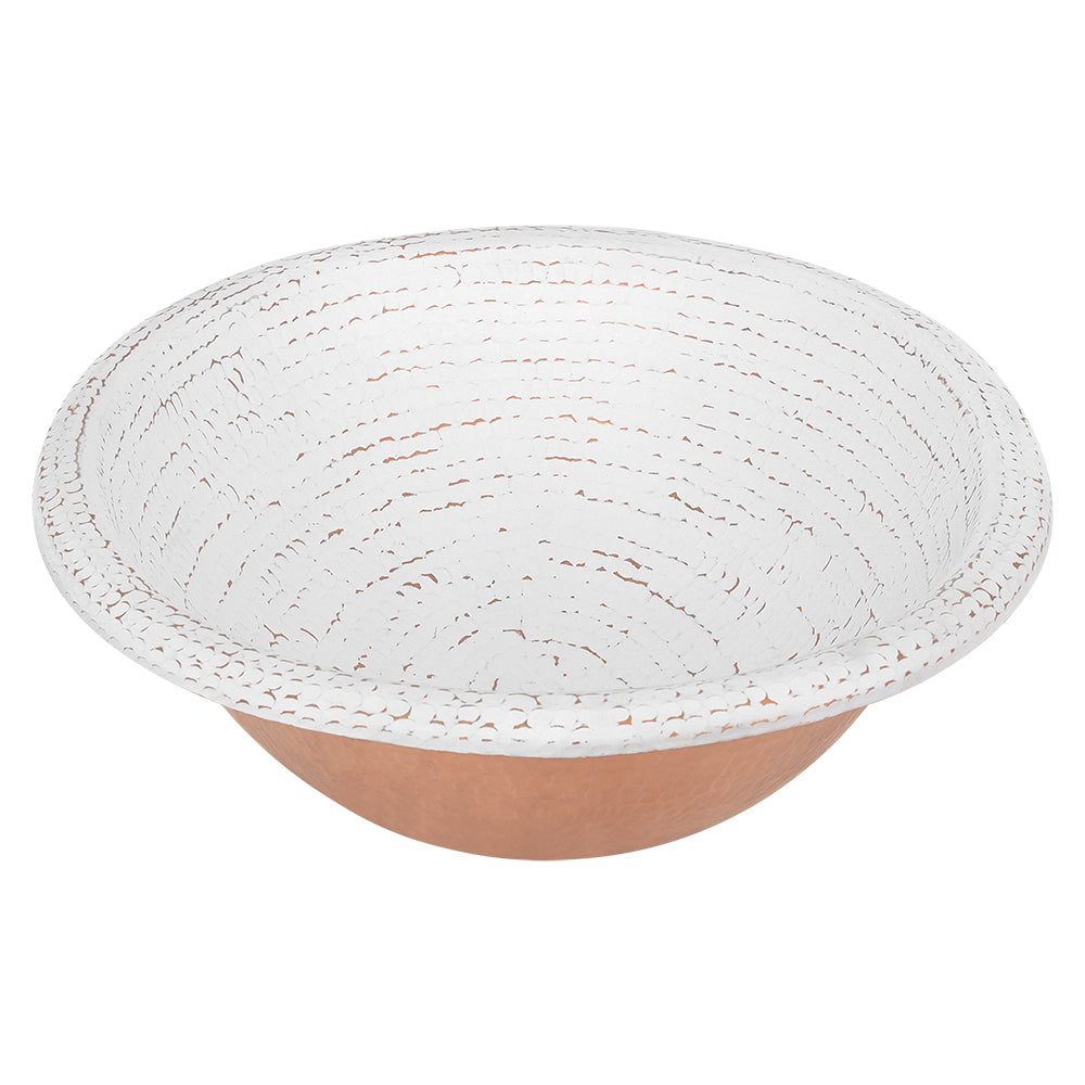 Premier Copper Products 19" x 14" Oval Drop In/Surface Mount Copper Bathroom Sink, Glazed White, 17 Gauge, LO19RWHT