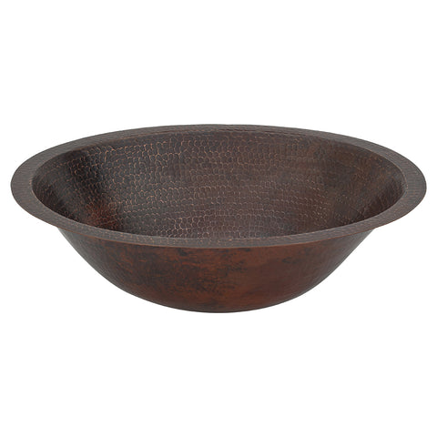 Main Image of Premier Copper Products 20" Oval Copper Bathroom Sink, Oil Rubbed Bronze, LO20FDB