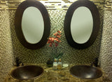 Installation Image of Premier Copper Products 20" Oval Copper Bathroom Sink, Oil Rubbed Bronze, LO20RDB