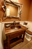 Installation Image of Premier Copper Products 20" Oval Copper Bathroom Sink, Oil Rubbed Bronze, LO20RDB