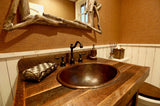 Installation Image of Premier Copper Products 20" Oval Copper Bathroom Sink, Oil Rubbed Bronze, LO20RDB