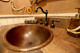 Installation Image of Premier Copper Products 20" Oval Copper Bathroom Sink, Oil Rubbed Bronze, LO20RDB