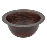 Premier Copper Products 10" Round Dual - Undermount or Drop In Copper Bathroom Sink, Oil Rubbed Bronze, 17 Gauge, LR10FDB