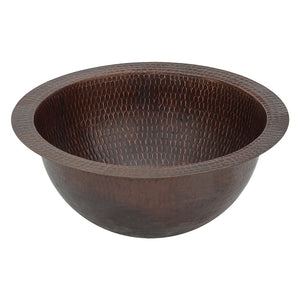 Alternate Image for Premier Copper Products 12" Round Copper Bathroom Sink, Oil Rubbed Bronze, LR12FDB
