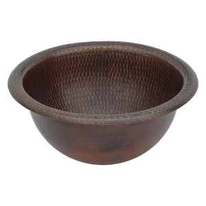 Alternate Image for Premier Copper Products 12" Round Copper Bathroom Sink, Oil Rubbed Bronze, LR12RDB