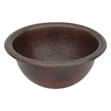 Main Image of Premier Copper Products 12" Round Copper Bathroom Sink, Oil Rubbed Bronze, LR12RDB