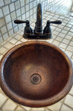 Installation Image of Premier Copper Products 12" Round Copper Bathroom Sink, Oil Rubbed Bronze, LR12RDB