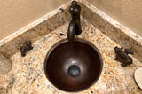 Installation Image of Premier Copper Products 12" Round Copper Bathroom Sink, Oil Rubbed Bronze, LR12RDB