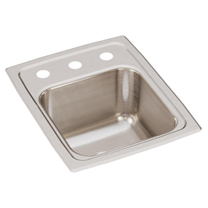 Alternate Image for Elkay Lustertone Classic 13" Drop In/Topmount Stainless Steel Kitchen Sink, 3 Faucet Holes, LRQ13163