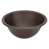 Main Image of Premier Copper Products 14" Round Copper Bathroom Sink, Oil Rubbed Bronze, LR14RDB